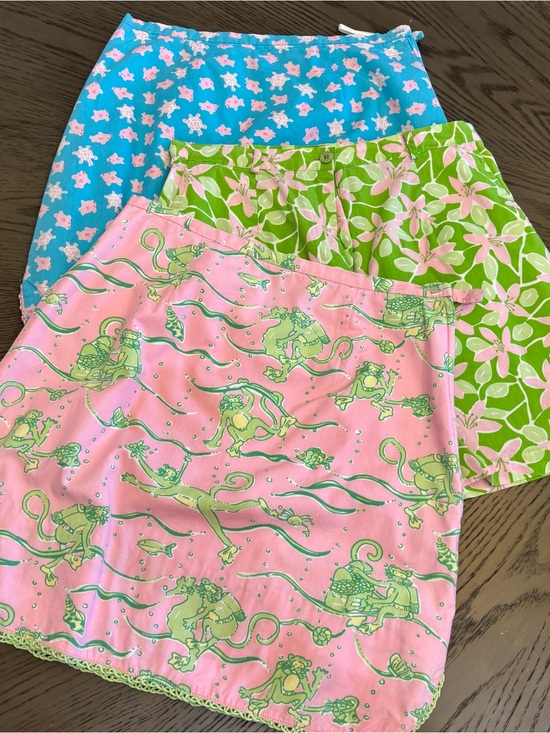 Lilly Pulitzer Dresses & Skirts - Lilly Pulitzer Trio Mini Skirts / shorts in Pink, Green & Blue